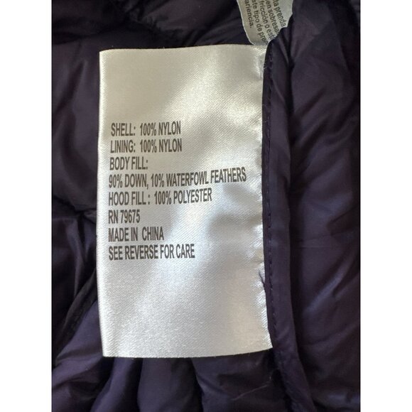 Michael Kors Womens Packable Down Jacket Size XL PURPLE Lightweight Hooded - Picture 4 of 5